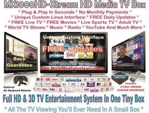 NEW Smart MX1000HD-Xtream HD IPTV Streaming Media TV Box