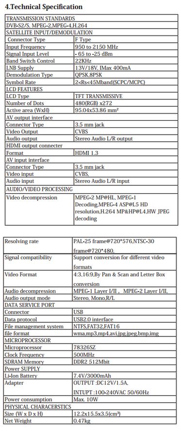 SatLink WS6951 DVB-S/S2 HD Satellite Meter MPEG-2-4